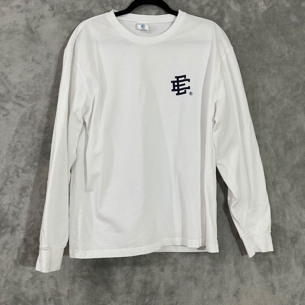 Eric Emanuel  COTTON Basic LOGO TEE T-SHIRT men’s size L Large white . *